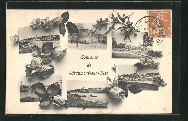 CPA Beaumont-sur-Oise, vue partielle, pont, vue partielle