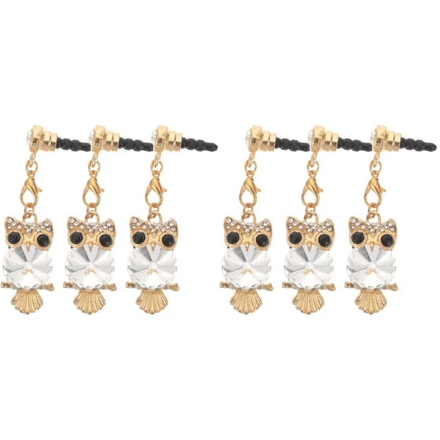 6 Pcs charme de téléphone violet Bouchon Anti-poussière Hibou Téléphone Portable