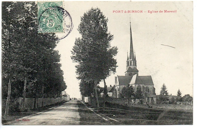 PORT A BINSON - Marne - CPA 51 - église de Mareuil