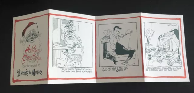 Hank Ketcham DENNIS THE MENACE "Holiday Greetings" 4-Foldout card