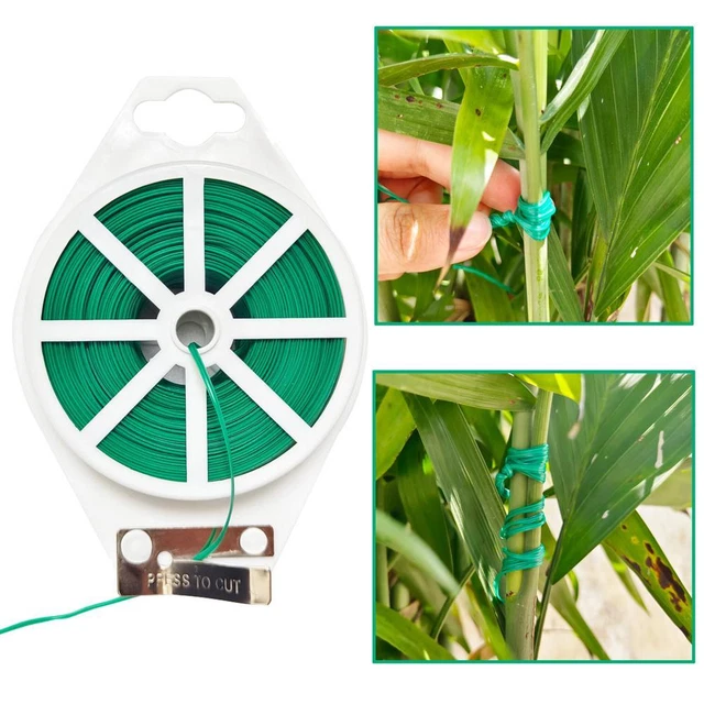 Liens Pour Plantes Dewocke - 50m Ruban Vert 3cm + 20m Fil Souple - Pour Attacher Plantes Grimpantes, Arbustes, Jardin
