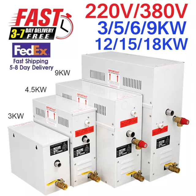 220V 380V 3KW 6KW 9KW generador de vapor autodrenaje ducha sauna baño hogar spa