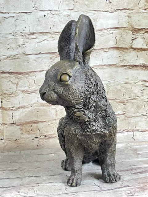 China Chinese pure bronze carved Fengshui 12 Zodiac Year Rabbit hare statue deco 3