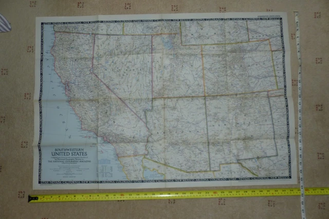VINTAGE NATIONAL GEOGRAPHIC map - Vintage National Geographic Map Of The Southwestern United.webp