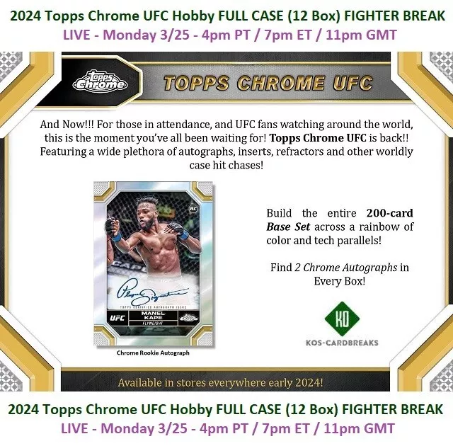 BO NICKAL 2025 Topps Chrome UFC 12 Hobby Box 1 Case Fighter Break 2.