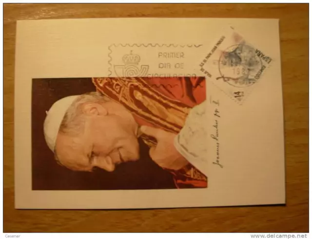 ESPA�A Viaje A Espa�a Papa Pope Juan Pablo II Edifil 2675 Maxi Card Carte Maxime