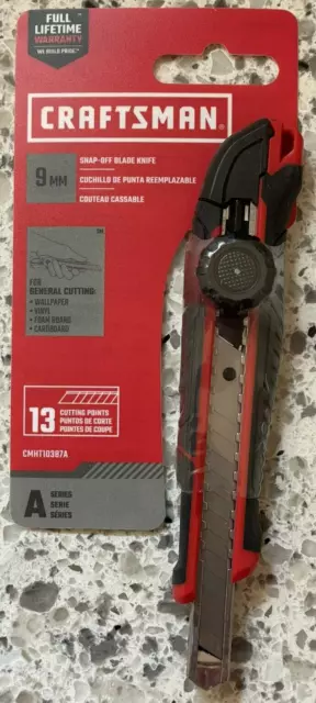 Cuchillo de hoja a presión Craftsman de alta resistencia de 9 mm - CMHT10387A - NUEVO