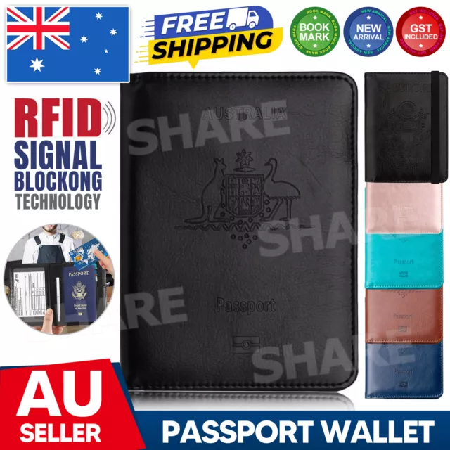 ID Card Travel Wallet Passport Holder RFID Blocking Leather Purse Case Cover