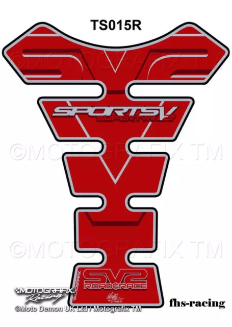 TS015R , MOTOGRAFIX - Tankpad , Tankprotektor , Suzuki , Racing , SV2 , rot
