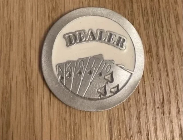 poker Dealer Button Pewter