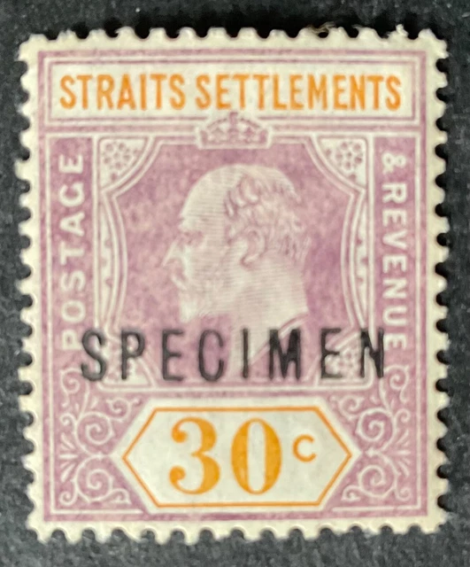 Straits Settlements 1906 30 cent specimen stamp mint hinged