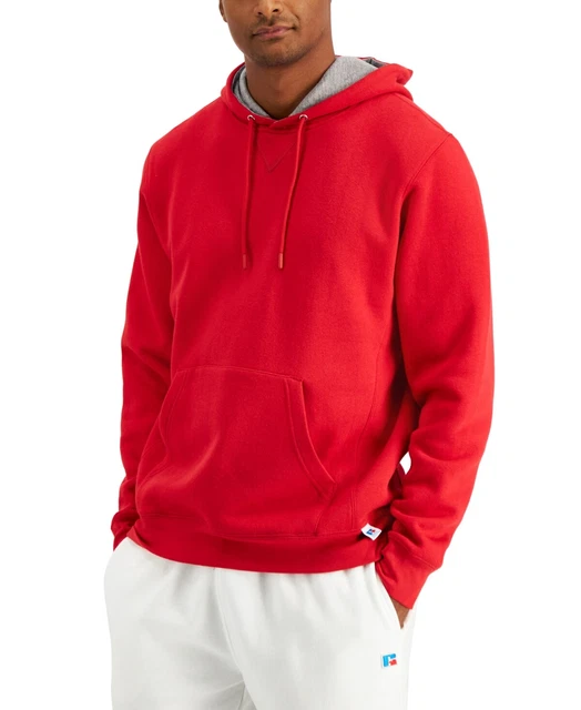 Russell Athletic Mens Fleece Hoodie Red Coast M DARK RED Size MEDIUM S/S
