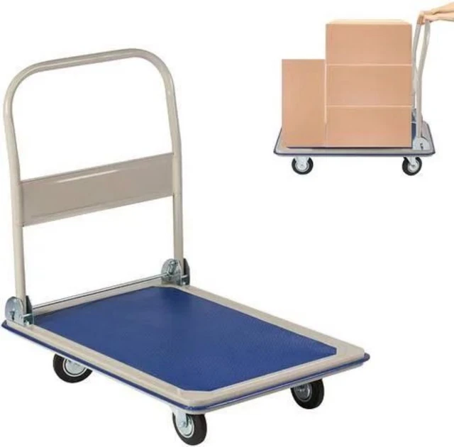 Folding Platform Cart Heavy Duty Hand Truck Moving Push Flatbed Dolly Cart for
