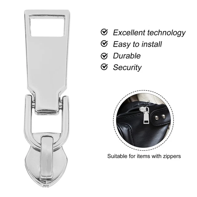 20 Pcs Zipper Pull Zinc Alloy Labels Clothing Replacement Extender 3