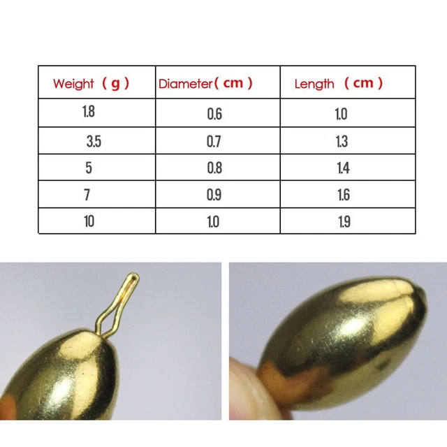 Plombs De Pêche En Forme D'olive - Connecteur Crochet - Couleurs Variées - Pour Ligne De Pêche