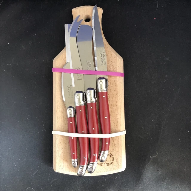 Laguiole Jean Dubost 4 Piece Knife Set With Cutting Board New Made In France Laguiole Jean Dubost 4 Piece Knife Set With Cutting Board New Made In France