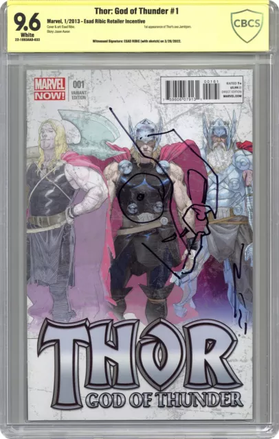 Thor God of Thunder 1C Ribic 1:25 Variant CBCS 9.6 Signed Ribic 2012