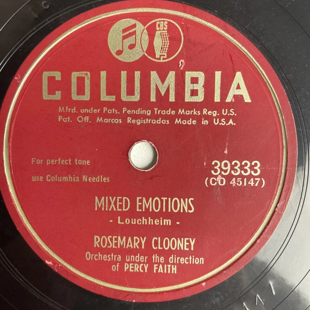 10& 78 RPMROSEMARY ClooneyKentucky Waltz/Mixed Emotions/Columbia
