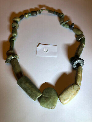 Pre Columbian Mayan AUTHENTIC JADE BEADS (34) Pieces Jade  fromTomb Shaft Find 6