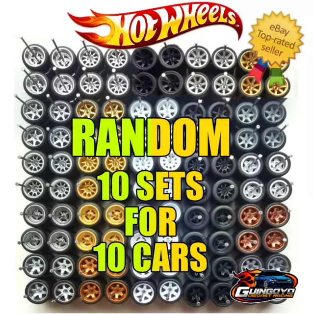 10x 1/64 Alloy Car Wheels with Rubber Tires for 1:64 Matchbox / Hot Wheels