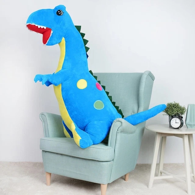 Peluche Dinosaure Gustaw Dino Alex XXL 100 Cm Bleu - T-Rex Géant Doux, Jouet Enfant, Décoration Chambre