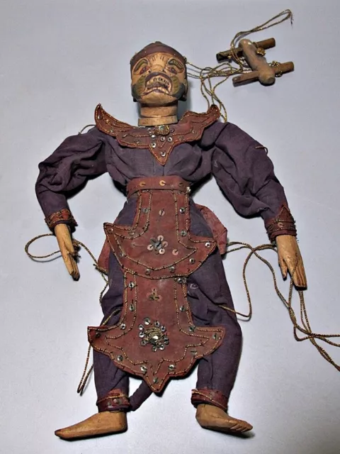 Antique Burmese Puppet Hanuman Figure Marionetters Early 20th C