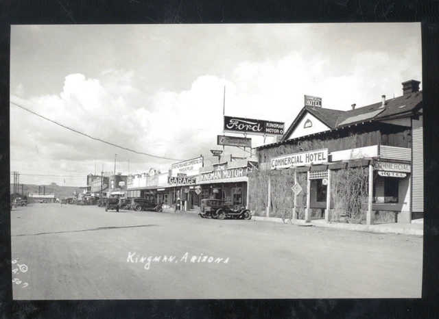 Real Photo Kingman Arizona Route 66 Street Scene Postcard Copy Downtown Rt.
