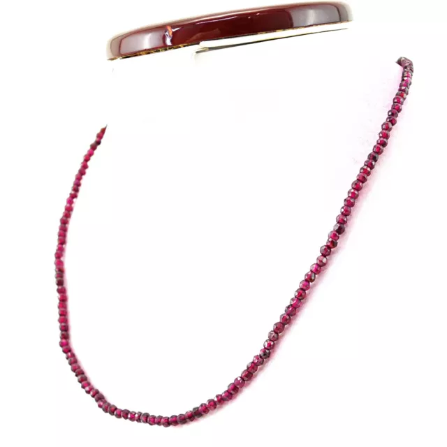 Round Shape 85.00 Cts Earth Mined Faceted Red Garnet Untreated Beads Necklace