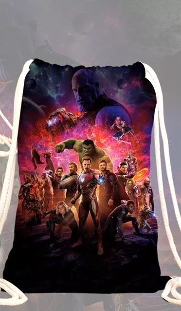 Avengers Schoolbag Library Book Drawstring Bag Comics Movie Superhero Gaming AUS