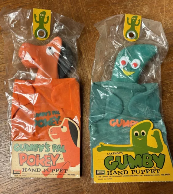 1965 Lakeside Toys Gumby Pokey HAND PUPPETs original packaging