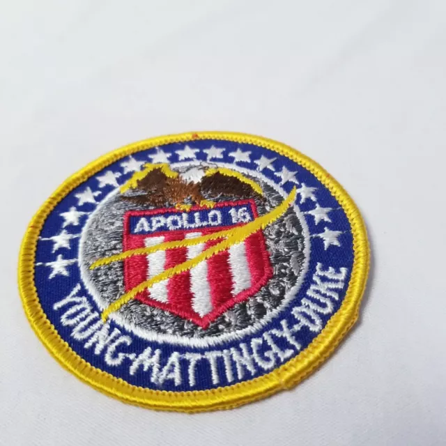 Crew Patch Apollo 16 XVI Young Mattingly Duke NASA Employee Cloth Embroidered