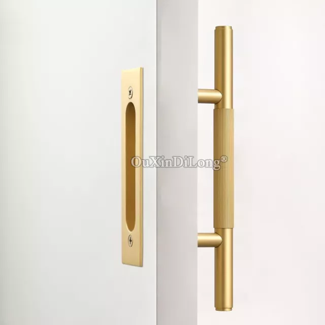 High-end Pure Brass Barn Sliding Door Handles Kitchen Balcony Door Pulls Handles