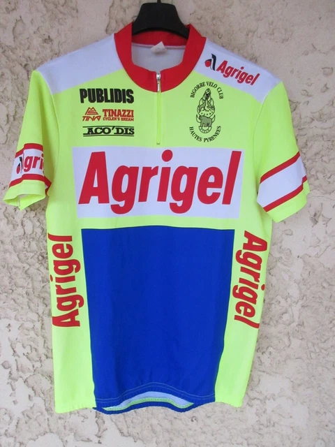 Maillot Cycliste Vintage AGRIGEL BIGORRE – Taille L – Jaune – Tinazzi Sports (Occasion)