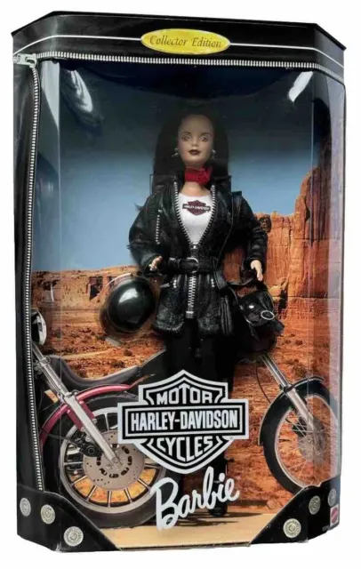 Harley Davidson Motorcycle Barbie Doll Brunette 1999 3rd in Series #22256