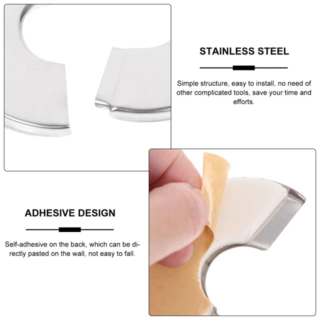 4 Pcs Stainless Pipe Cover Round Hole Pipe Cover Plumbing Cover Plates Eye Plate 5