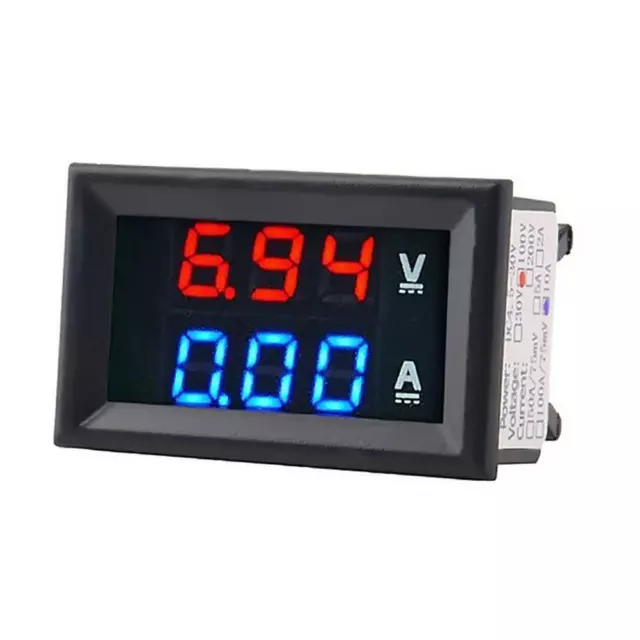 DC 100V 10A LED Digitalanzeige Volt Strom Spannungsmesser Voltmeter Amperemeter~