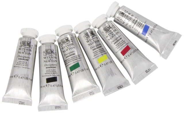 Color de artista Gouache colores primarios Winsor&Newton Designers 6 colores tubos 14 ml
