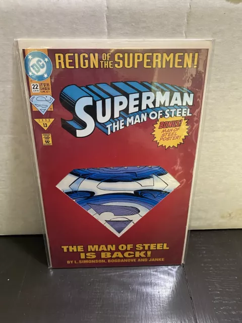 Superman: The Man of Steel 22 [Die-Cut Cover Edition] (Jun 1993, DC)  NM