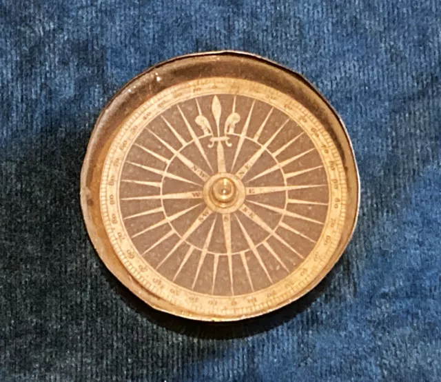 Antique 1880's Nautical Compass with Silver Cover 2