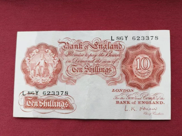 Bank of England 10 Shilling Note - L.K. O'Brien - (L86Y) - See Description