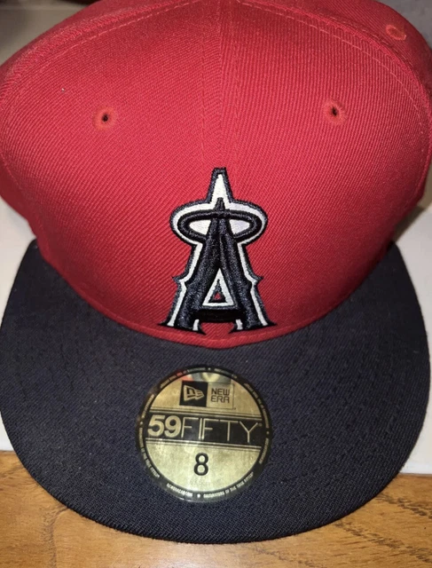 LA Angels Era MLB Authentic 59FIFTY Fitted Hat Red Cap Los Angeles Size 8