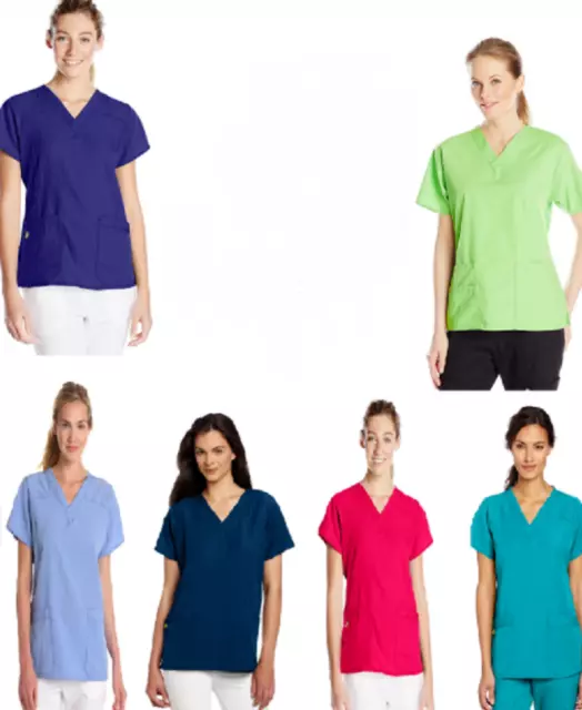 WonderWink Womens Scrubs Four Stretch Sporty V-Neck Top 6214A Colors/Sizes NWT