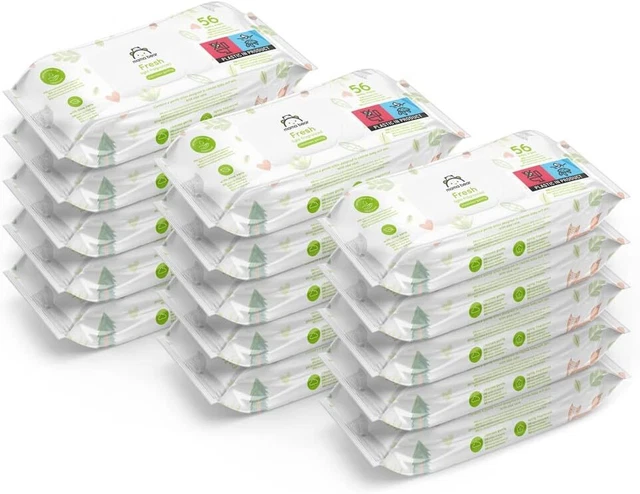 Amazon-Marke: Mama Bear Fresh Baby Feuchttücher – 18er Packung (1008 Tücher)