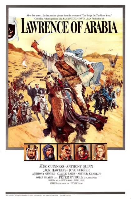 Hogar Pared Arte Estampado - Vintage Película Póster - Lawrence De ARABIA-A4,A3,