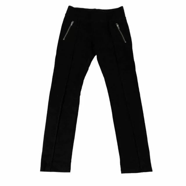 Faded Glory Girls Size Medium 7-8 Black Stretch Pants Leggings Zipper Pockets