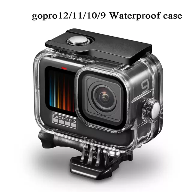 Pour Gopro Hero 11 10 9 Boîtier Étanche Sous-Marin Noir Protection De #