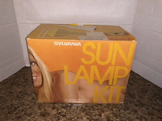 Kit de lámpara de sol Sylvania 1980 vintage ¡funciona completamente! Con gafas originales