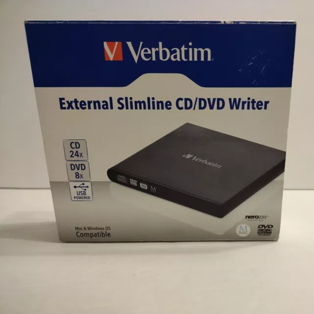 LECTOR CD/DVD EXTERNO SLIMLINE VERBATIM 98938
