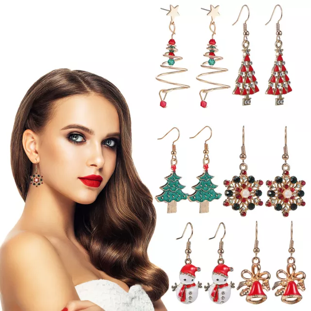 6 Pairs Ladies Girls Fashion Festival Hook Earrings Christmas Drop Earrings