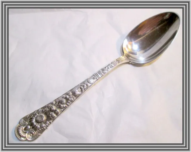 GORHAM c1880s Sterling - CLUNY - 8.25" LARGE DESSERT OR SERVING SPOON NR